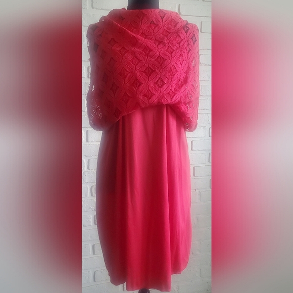 NWT Tacera Lace Sleeveless Sheath Cocktail Summer Dress Raspberry Red Size Small - Picture 10 of 12